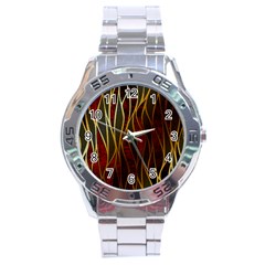 Snake In The Grass Red And Black Seamless Design Stainless Steel Analogue Watch by flipstylezfashionsLLC