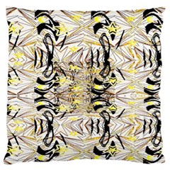 Retro Seamless Black And Gold Design Large Flano Cushion Case (two Sides) by flipstylezfashionsLLC