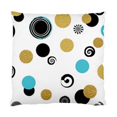 Fun Retro Blue Gold Circles  Standard Cushion Case (two Sides) by flipstylezfashionsLLC