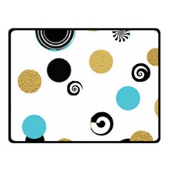 Fun Retro Blue Gold Circles  Fleece Blanket (small) by flipstylezfashionsLLC