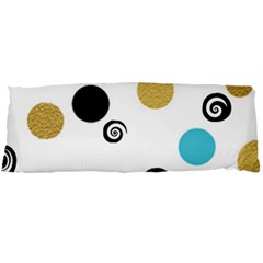 Fun Retro Blue Gold Circles  Body Pillow Case Dakimakura (two Sides) by flipstylezfashionsLLC