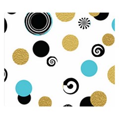 Fun Retro Blue Gold Circles  Double Sided Flano Blanket (small)  by flipstylezfashionsLLC