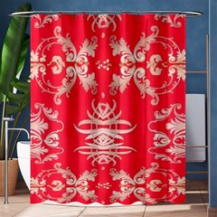 Red Chinese Inspired  Style Design  Shower Curtain 60  X 72  (medium)  by flipstylezfashionsLLC