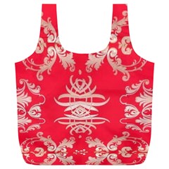 Red Chinese Inspired  Style Design  Full Print Recycle Bags (l)  by flipstylezfashionsLLC