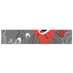 Red Poppy Flowers On Gray Background  Small Flano Scarf by flipstylezfashionsLLC