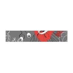 Red Poppy Flowers On Gray Background  Flano Scarf (mini) by flipstylezfashionsLLC