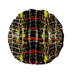 Retro Red And Black Liquid Gold  Standard 15  Premium Flano Round Cushions by flipstylezfashionsLLC