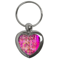 Hot Pink Mess Snakeskin Inspired  Key Chains (heart) 