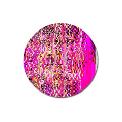 Hot Pink Mess Snakeskin Inspired  Magnet 3  (round) by flipstylezfashionsLLC