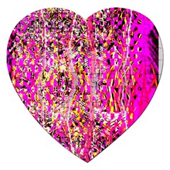 Hot Pink Mess Snakeskin Inspired  Jigsaw Puzzle (heart) by flipstylezfashionsLLC