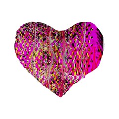 Hot Pink Mess Snakeskin Inspired  Standard 16  Premium Heart Shape Cushions by flipstylezfashionsLLC