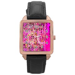 Hot Pink Mess Snakeskin Inspired  Rose Gold Leather Watch  by flipstylezfashionsLLC