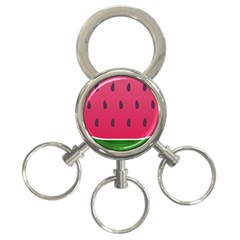 Watermelon Fruit Summer Red Fresh 3-ring Key Chains by Nexatart