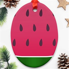 Watermelon Fruit Summer Red Fresh Oval Ornament (two Sides) by Nexatart