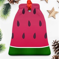 Watermelon Fruit Summer Red Fresh Ornament (bell)