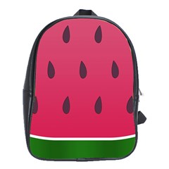 Watermelon Fruit Summer Red Fresh School Bag (xl) by Nexatart