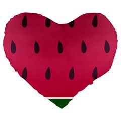 Watermelon Fruit Summer Red Fresh Large 19  Premium Heart Shape Cushions by Nexatart