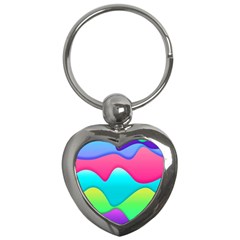 Lines Curves Colors Geometric Lines Key Chains (heart) 