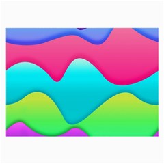 Lines Curves Colors Geometric Lines Large Glasses Cloth (2-side) by Nexatart