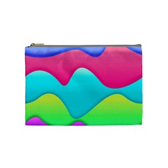 Lines Curves Colors Geometric Lines Cosmetic Bag (medium) by Nexatart