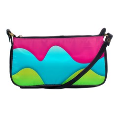 Lines Curves Colors Geometric Lines Shoulder Clutch Bags by Nexatart