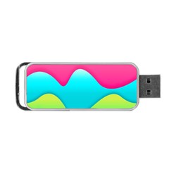 Lines Curves Colors Geometric Lines Portable Usb Flash (one Side) by Nexatart