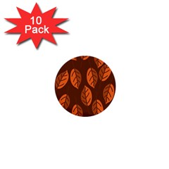 Pattern Leaf Plant Decoration 1  Mini Buttons (10 Pack)  by Nexatart