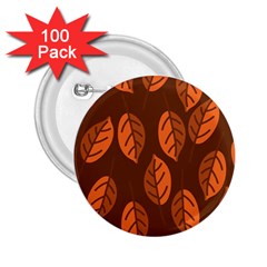 Pattern Leaf Plant Decoration 2 25  Buttons (100 Pack)  by Nexatart