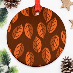 Pattern Leaf Plant Decoration Round Ornament (two Sides) by Nexatart