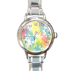 Abstract Pattern Color Art Texture Round Italian Charm Watch