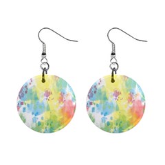 Abstract Pattern Color Art Texture Mini Button Earrings