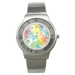 Abstract Pattern Color Art Texture Stainless Steel Watch