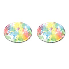 Abstract Pattern Color Art Texture Cufflinks (Oval)