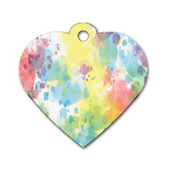 Abstract Pattern Color Art Texture Dog Tag Heart (One Side)