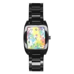 Abstract Pattern Color Art Texture Stainless Steel Barrel Watch