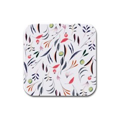 Watercolor Tablecloth Fabric Design Rubber Square Coaster (4 Pack)  by Nexatart