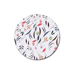 Watercolor Tablecloth Fabric Design Rubber Coaster (round)  by Nexatart