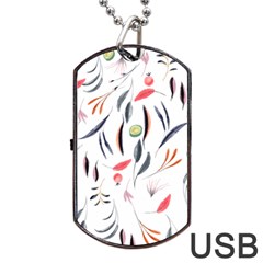 Watercolor Tablecloth Fabric Design Dog Tag Usb Flash (one Side) by Nexatart