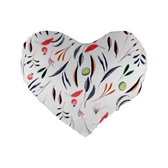 Watercolor Tablecloth Fabric Design Standard 16  Premium Flano Heart Shape Cushions by Nexatart