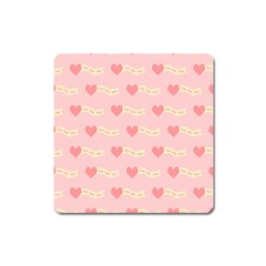 Heart Love Pattern Square Magnet by Nexatart