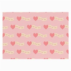 Heart Love Pattern Large Glasses Cloth (2-side) by Nexatart