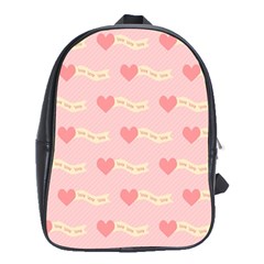 Heart Love Pattern School Bag (xl) by Nexatart