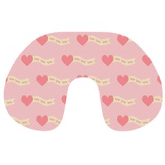 Heart Love Pattern Travel Neck Pillows by Nexatart