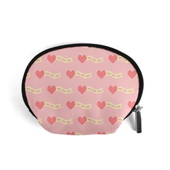 Heart Love Pattern Accessory Pouches (small)  by Nexatart