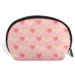 Heart Love Pattern Accessory Pouches (large)  by Nexatart