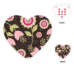 Flowers Wallpaper Floral Decoration Playing Cards (heart) 