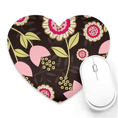 Flowers Wallpaper Floral Decoration Heart Mousepads by Nexatart