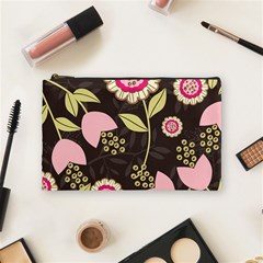 Flowers Wallpaper Floral Decoration Cosmetic Bag (medium) by Nexatart