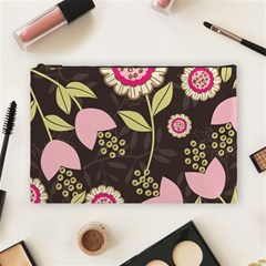 Flowers Wallpaper Floral Decoration Cosmetic Bag (large) by Nexatart