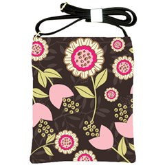 Flowers Wallpaper Floral Decoration Shoulder Sling Bags by Nexatart